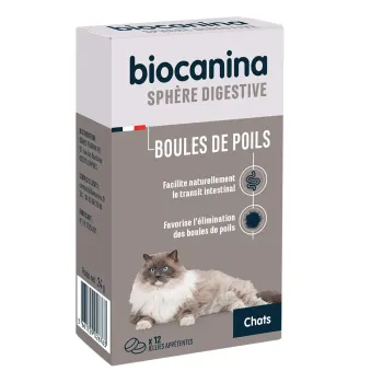 Biocanina Haarballen Verdauungskugeln für Katzen - Packung mit 12 Gele