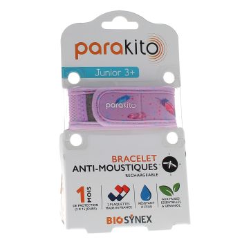 Wiederaufladbares Anti-Mücken-Armband Junior Plumes Para'kito - 1 Armband + 2 Nachfüllungen