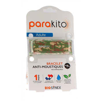 Wiederaufladbares Mückenabwehrarmband Camouflage Para Kito - 1 Armband + 2 Nachfüllpackungen