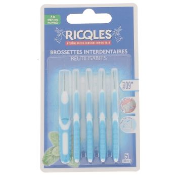 Interdentalbürsten 0,9 mm Ricqles - 5 wiederverwendbare Bürsten