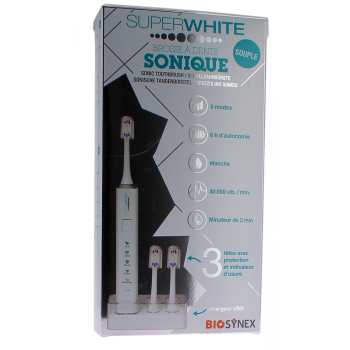 Schallzahnb&uuml;rste weich in Wei&szlig; Superwhite - 5er Pack