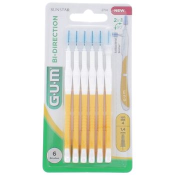 Antibakterielle Interdentalbürste Bi-direction 1,4 mm Gum - 6 Bürsten