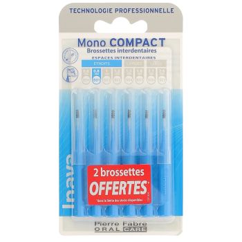Interdentalbürsten Mono kompakt schmal 0,8 mm Inava - 6 Bürsten (4 + 2 gratis)