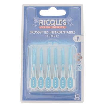 Flexible Interdentalbürsten Größe M Ricqles - Packung mit 30 Stück