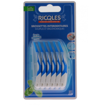 Weiche und ergonomische Interdentalbürsten Ricqles - Packung mit 30 Stück