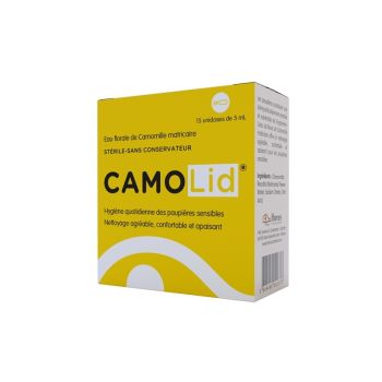 CamoLid Kamillenblütenwasser Augenlid-Hygiene - Packung mit 15 Einzeldosen