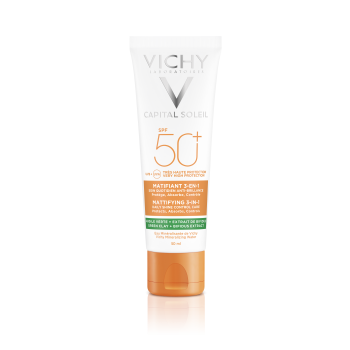 Capital Soleil SPF 50+ mattierende 3-in-1-Creme Vichy - Tube mit 50 ml