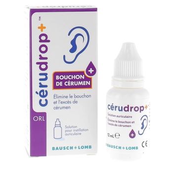 CeruDrop+ Ohrlösung gegen übermäßigen Cerumen Bausch Lomb - Flasche mit 12 ml