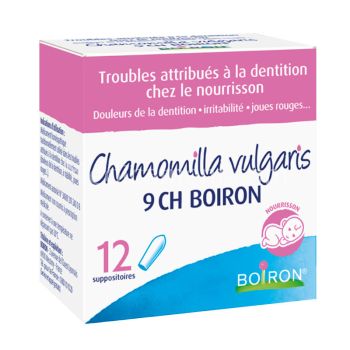 Chamomilla vulgaris 9CH Boiron - Packung mit 12 Zäpfchen