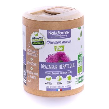 Bio-Ethische Mariendistel Nat&Form - Dose von 200 Kapseln