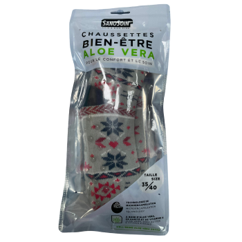 Wellness-Socken Aloe Vera grau und rot SanoSoin - ein Paar Socken