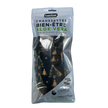 Wellness-Socken Aloe Vera Schwarz und Gold SanoSoin - ein Paar Socken