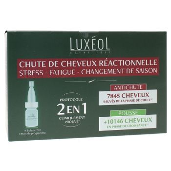 Reaktivierung von Haarausfall 2 in 1 Luxéol - Box mit 14 Ampullen