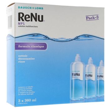 ReNu MPS Multifunktionslösung klassische Formel Bausch Lomb - 3er Pack mit 360 ml Flaschen + 3 Kontaktlinsenbehälter