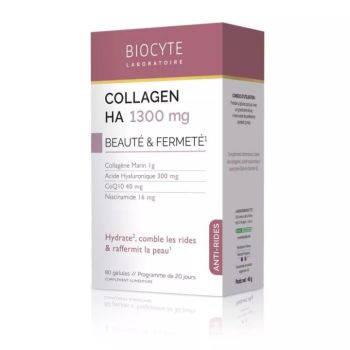 Kollagen HA 1300mg Schönheit und Festigkeit Biocyte - Packung mit 80 Kapseln