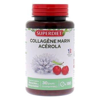 Marine Kollagen + Acerola Super Diet - Packung mit 180 Tabletten