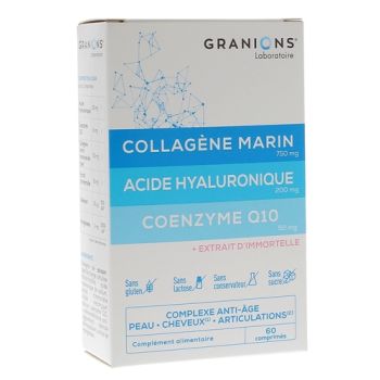 Marine Kollagen Hyaluronsäure Coenzym Q10 Granions - Packung mit 60 Tabletten