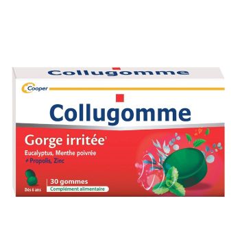Collugomme gereizter Hals Cooper - Packung mit 30 Kaugummis