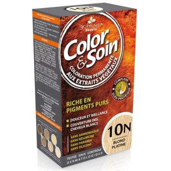 Farbe & Pflege permanente Haarfarbe Platinblond 10N Les 3 Ch&ecirc;nes - 1 Set