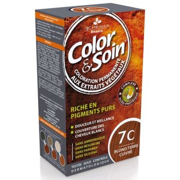 Farbe & Pflege permanente Haarfarbe Blond kupferbraun 7C Die 3 Eichen - 1 Set