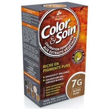Farbe & Pflege permanente Haarfarbe Goldblond 7G Les 3 Ch&ecirc;nes - 1 Set