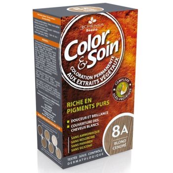 Farbe & Pflege permanente Haarfarbe Aschblond 8A Les 3 Ch&ecirc;nes - 1 Set