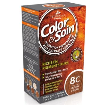Farbe & Pflege permanente Haarfarbe Kupferblond 8C Les 3 Ch&ecirc;nes - 1 Set