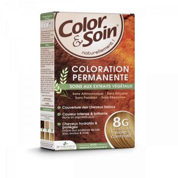 Farbe & Pflege permanente Haarfarbe Hellgoldblond 8G Les 3 Chênes - 1 Set