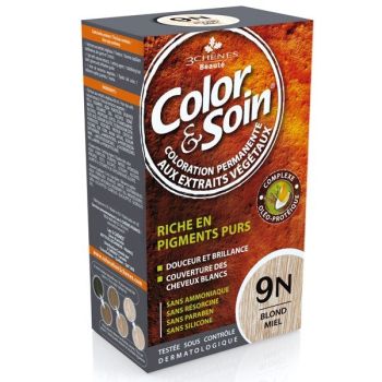 Farbe & Pflege permanente Haarfarbe Honigblond 9N Les 3 Ch&ecirc;nes - 1 Set