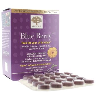 Blue Berry für die Augen und das Sehen New Nordic - Packung mit 140 Tabletten (davon 20 gratis)
