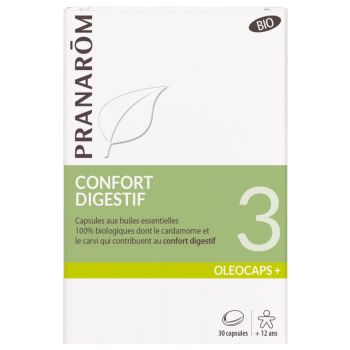 Oléocaps+ 3 Bio Verdauungskomfort Pranarom - Packung mit 30 Kapseln