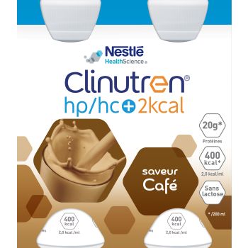 Clinutren HP/HC +2Kcal Geschmack Kaffee - 4 Flaschen à 200 ml