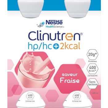 Clinutren HP/HC +2Kcal Erdbeergeschmack - 4 Flaschen à 200 ml