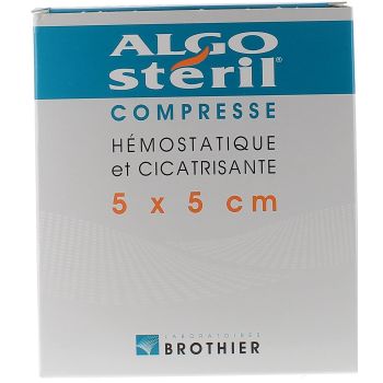 H&auml;mostatische und heilende Kompressen 5x5 cm Algost&eacute;ril Brothier - Schachtel mit 10 Kompressen
