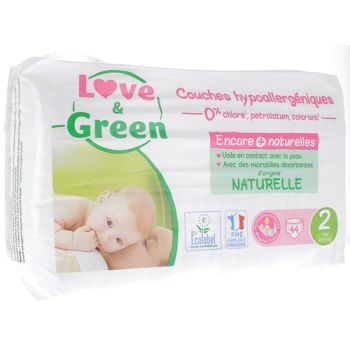 Hypoallergene Windeln Größe 2 Love & Green - Packung mit 44 Windeln