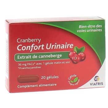 Cranberry Harnkomfort Viatris - Packung mit 20 Kapseln