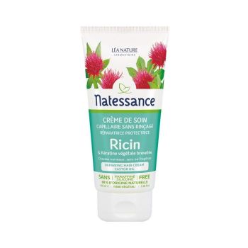 Haarpflegecreme mit Rizinusöl ohne Ausspülen Natessance - Tube mit 100 ml