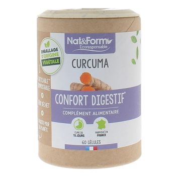 Kurkuma Verdauungskomfort Nat&Form - Dose mit 60 Kapseln