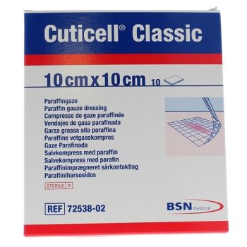 Cuticell classic Paraffin-Gaze-Kompressen BSN Medical - 10 Kompressen von 10 cm x 10 cm