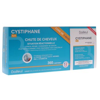 Cystiphane Fort Haare und Nägel Bailleul-Biorga - Packung mit 3 Schachteln à 120 Tabletten