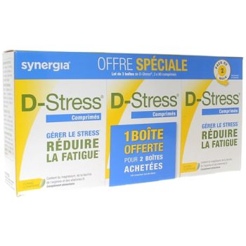 D-Stress Synergia - Sonderangebot für ein Set von 3 Schachteln mit 80 Tabletten (1 Schachtel gratis)
