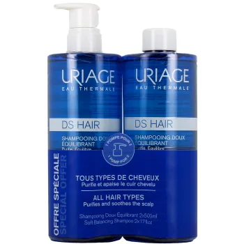 DS Hair Sanftes ausgleichendes Shampoo Uriage - 2 Flaschen à 500 ml