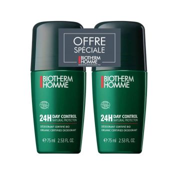 Day control 24H natürlicher Schutz Deodorant Biotherm Homme - 2er Pack Roll-on à 75ml