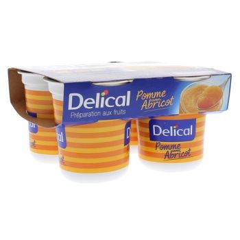 Nutra'pote Dessert mit Früchten Apfel Aprikose Delical - 4er Pack à 200g