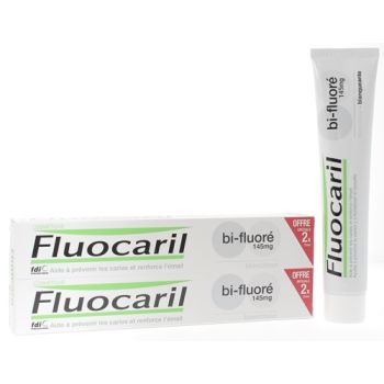 Zahnpasta Weißmacher Bi-Fluorid Fluocaril - 2er-Pack mit 75 ml Tuben