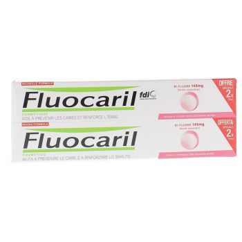 Fluocaril Bi-Fluorid Zahnpasta für empfindliche Zähne - 2er Pack mit 75 ml Tuben