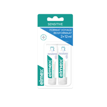 Reisegröße Sensitive Zahnpasta Elmex - 2er Pack mit 12ml Tuben