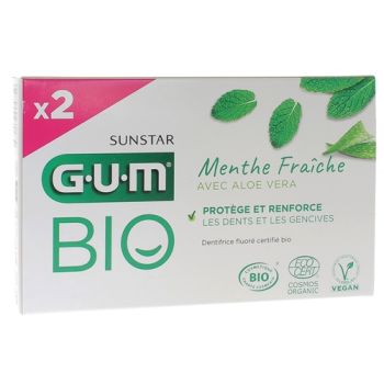 Bio-Zahnpasta mit frischer Minze und Aloe Vera Gum - 2er-Pack mit 75 ml Tuben