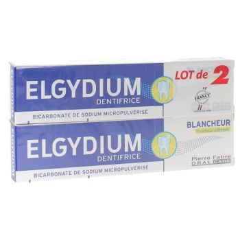 Zahnpasta für weiße Frische mit Zitrone Elgydium - 2er-Pack mit 75 ml Tuben