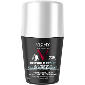 Unsichtbar resist Deodorant für Männer, schweißhemmend, anti-irritierend, 72h Vichy - Roll-on mit 50ml